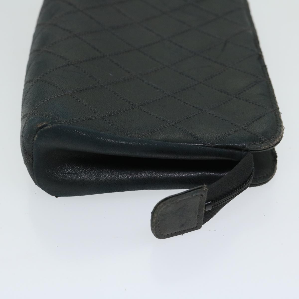 CHANEL Bicolole Pouch Leather Black CC 67139