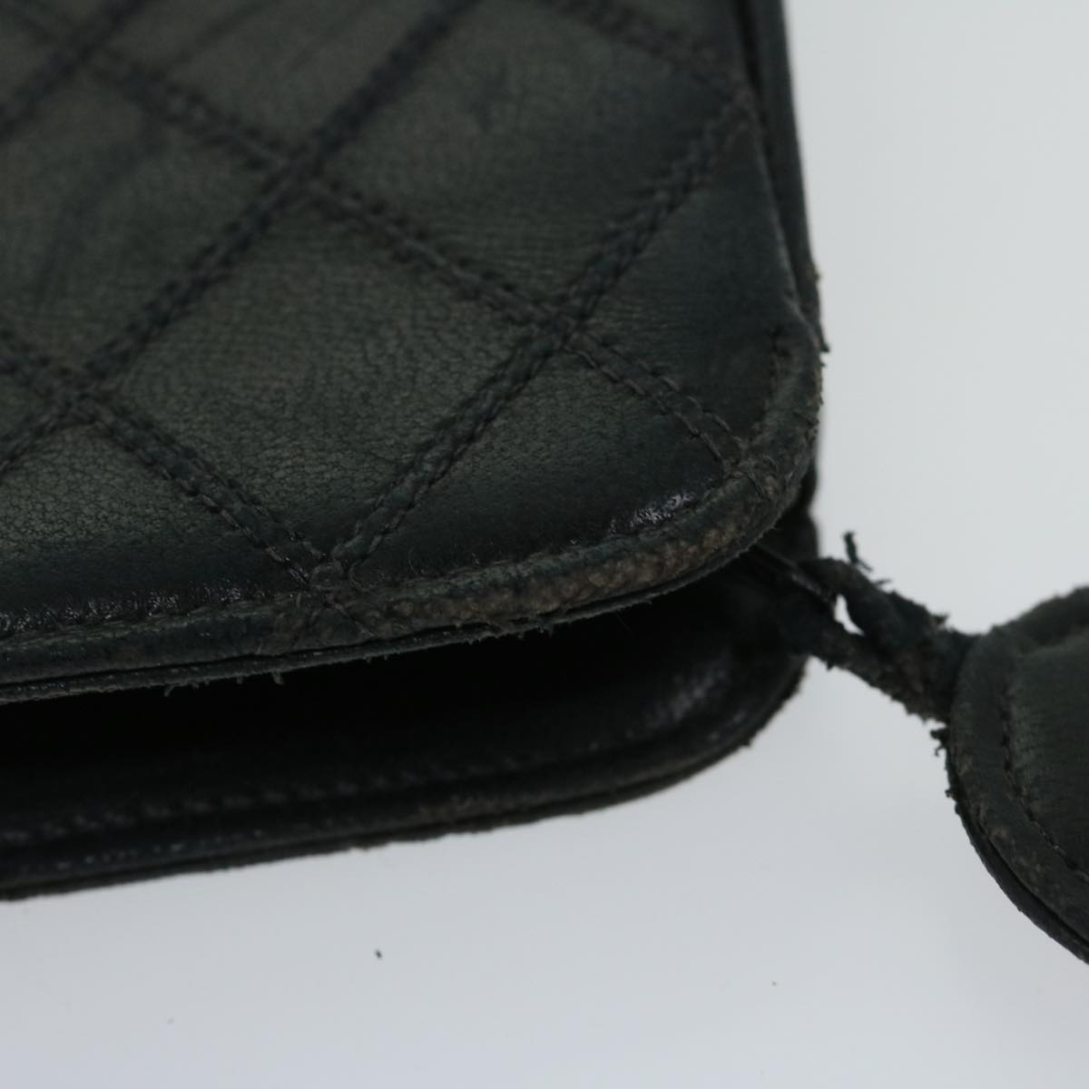 CHANEL Bicolole Pouch Leather Black CC 67139