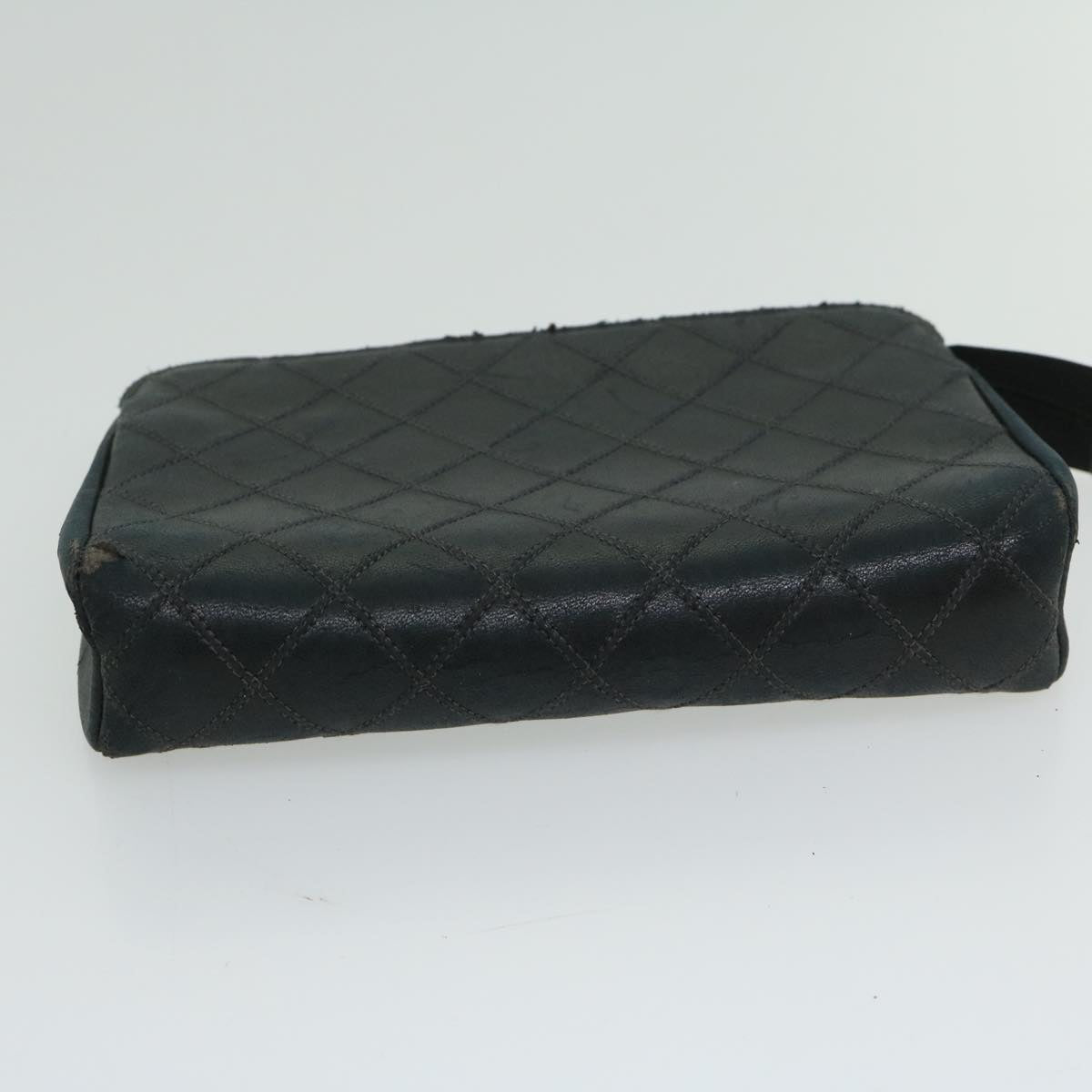 CHANEL Bicolole Pouch Leather Black CC 67139