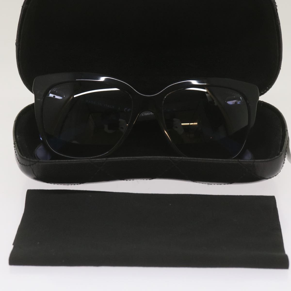 CHANEL Sunglasses plastic Blue CC 67511