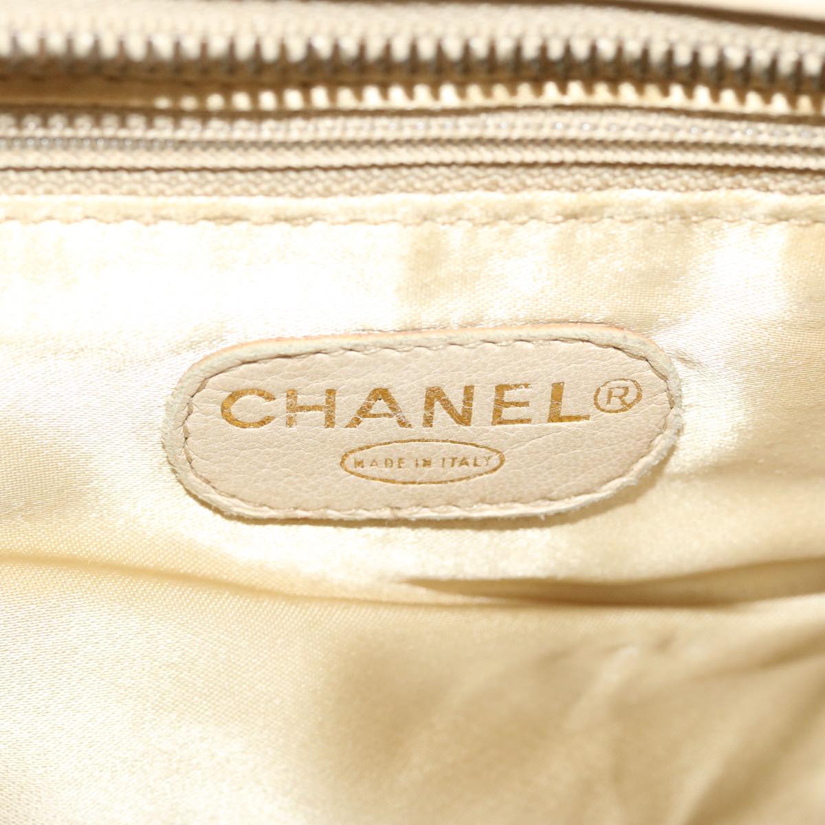 CHANEL Tote Bag Canvas Beige CC 69969
