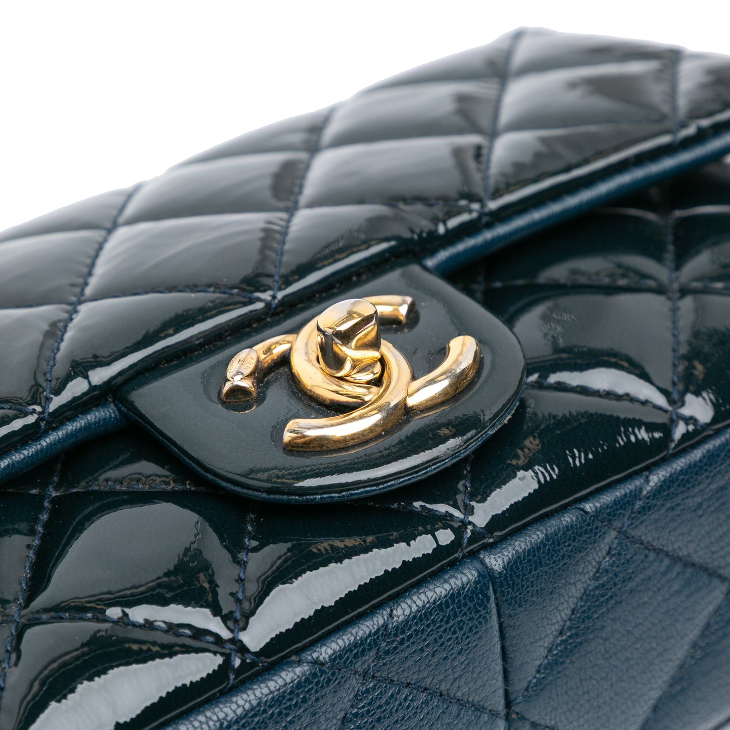 Blue Chanel Paris-Salzburg Small Patent and Goatskin CC Eyelet Flap Crossbody Bag