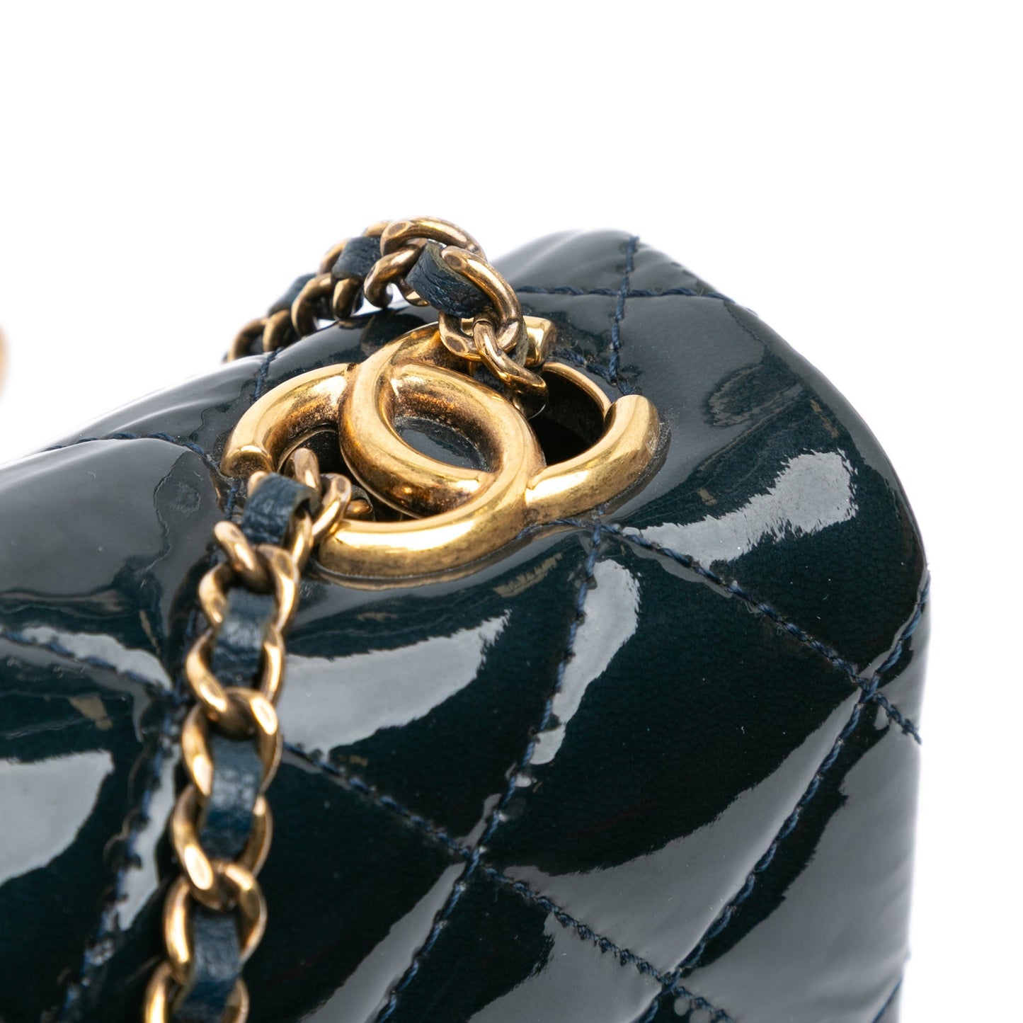 Blue Chanel Paris-Salzburg Small Patent and Goatskin CC Eyelet Flap Crossbody Bag