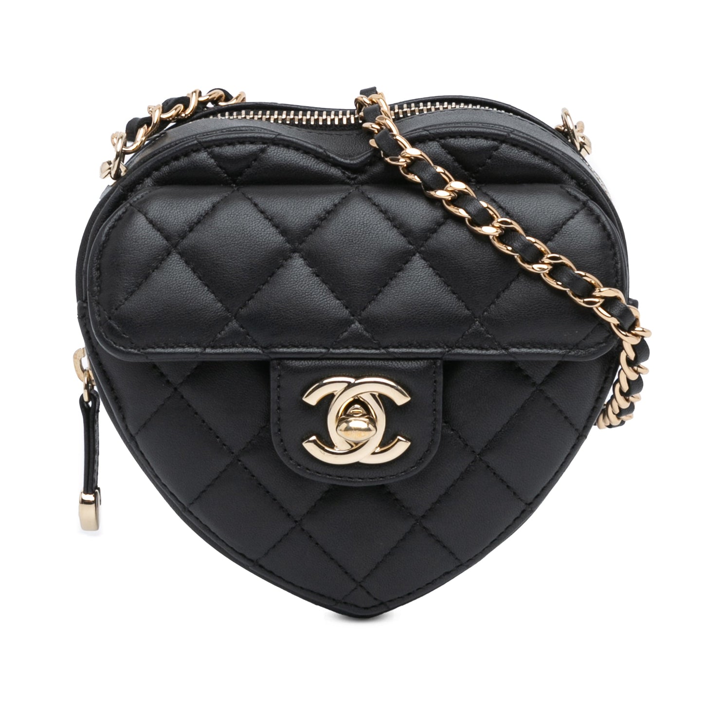 Black Chanel Mini Lambskin CC in Love Heart Crossbody