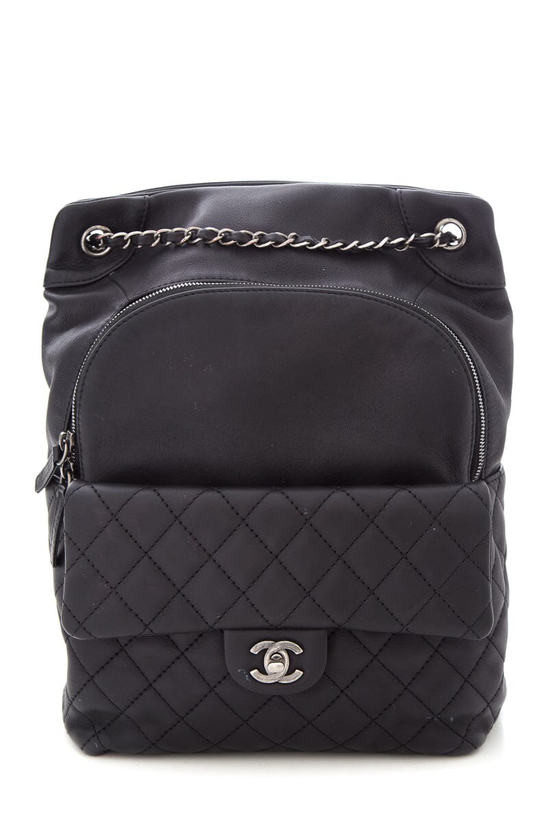 Chanel Black Lambskin CC Backpack