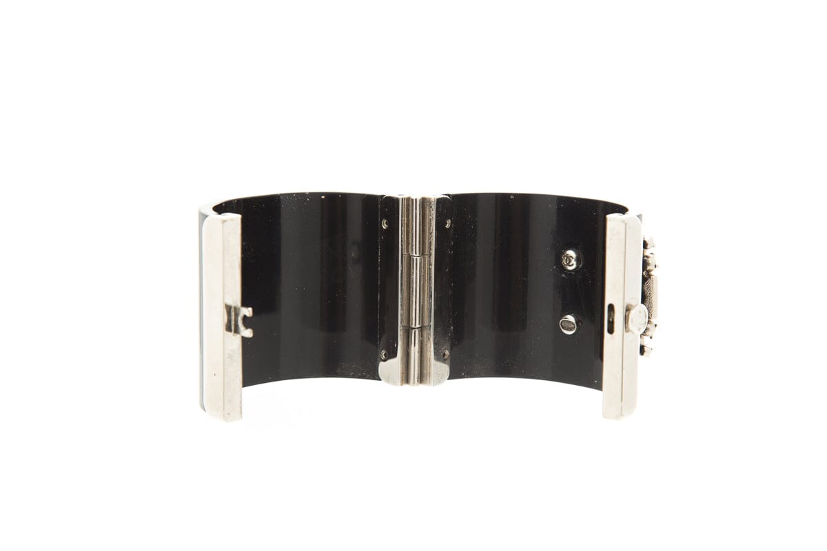 Chanel Black Silver Cuff Bracelet