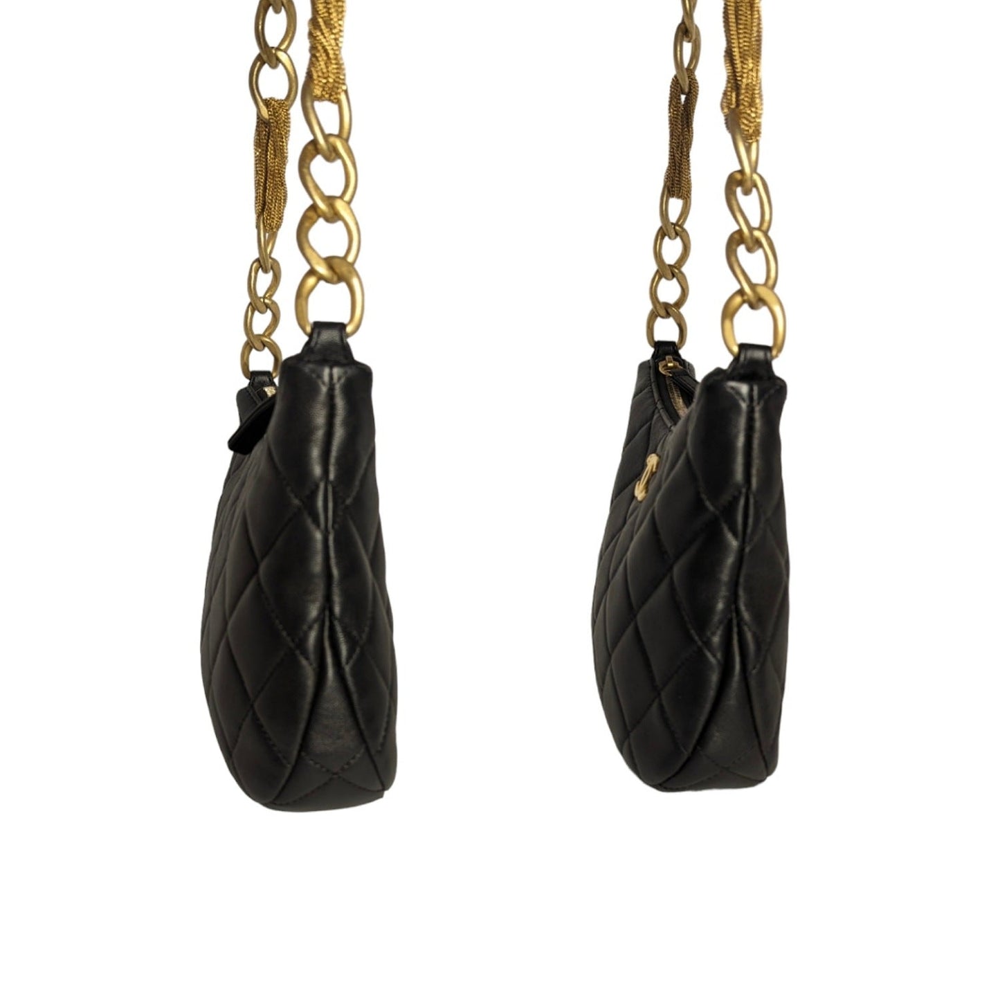 Chanel 23A Lambskin Quilted CC Chain Hobo Black