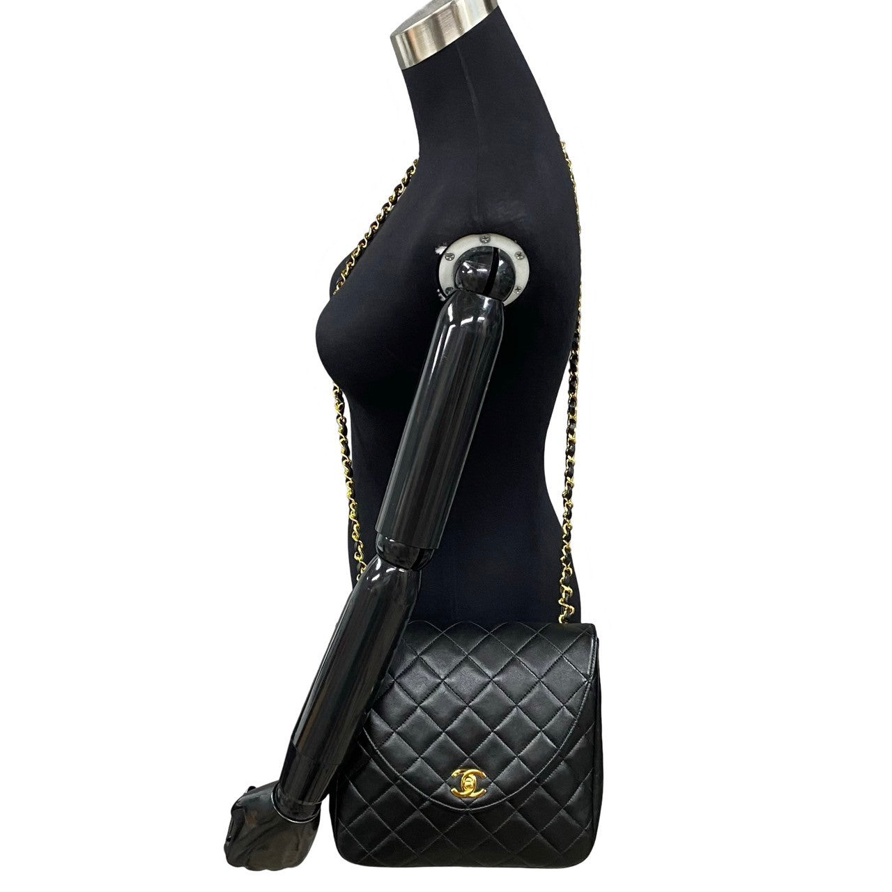Chanel CC Half Moon Flap Crossbody Bag Leather Crossbody Bag