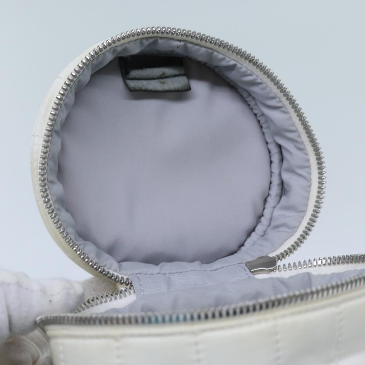 CHANEL Choco Bar Sports Line Shoulder Bag Nylon White CC 70955
