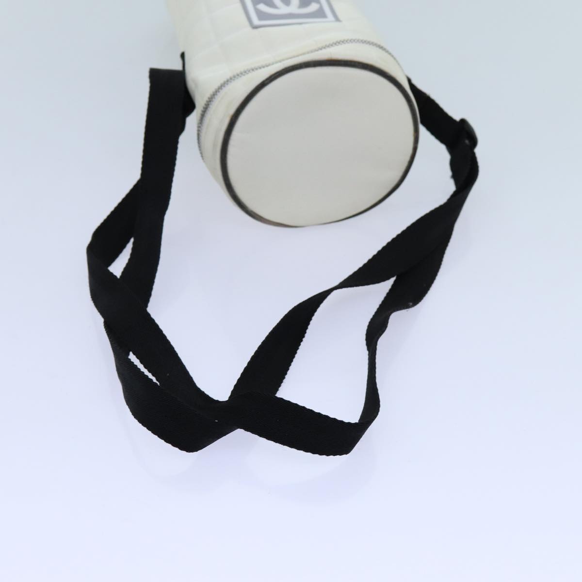 CHANEL Choco Bar Sports Line Shoulder Bag Nylon White CC 70955