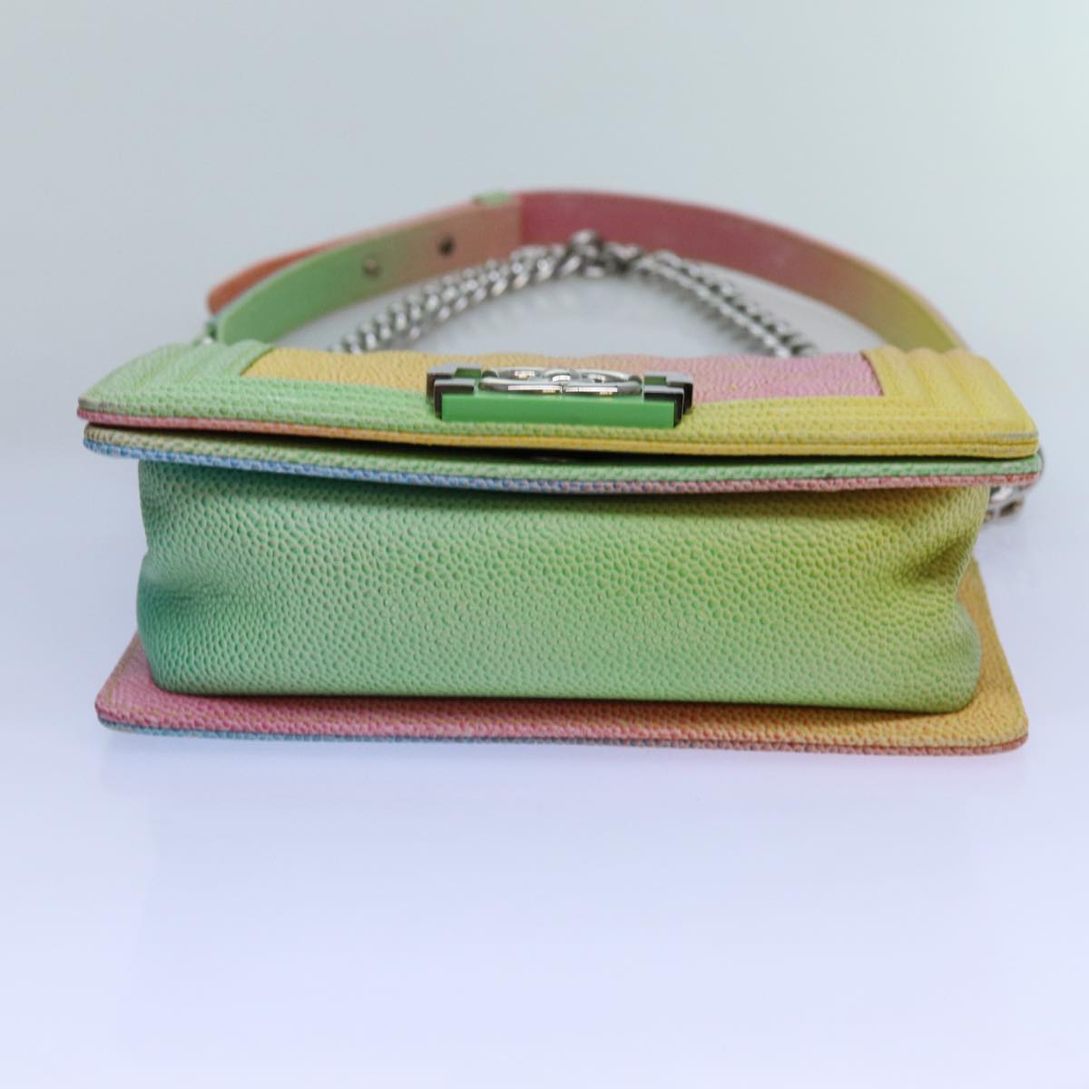CHANEL Matelasse Boy Chanel Chain Shoulder Bag Leather Rainbow CC 71579S