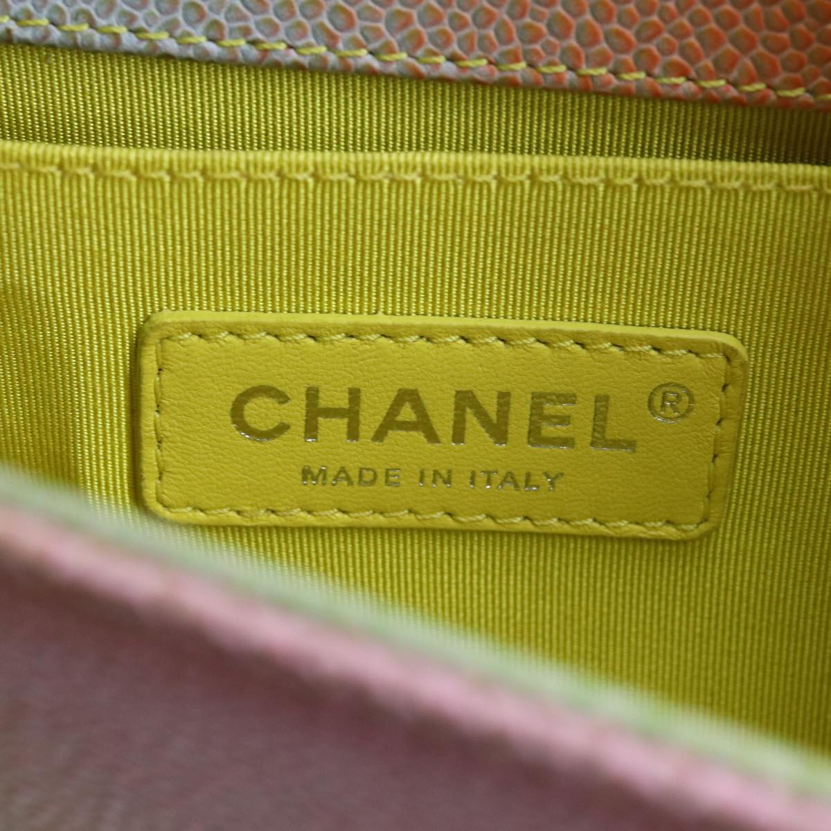 CHANEL Matelasse Boy Chanel Chain Shoulder Bag Leather Rainbow CC 71579S
