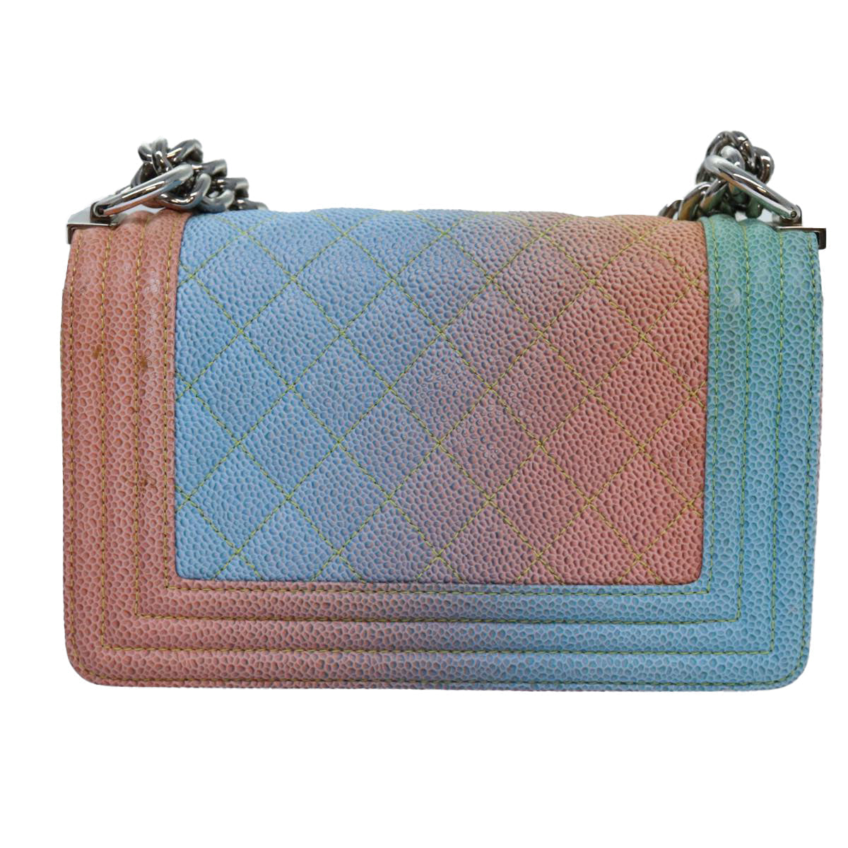 CHANEL Matelasse Boy Chanel Chain Shoulder Bag Leather Rainbow CC 71579S