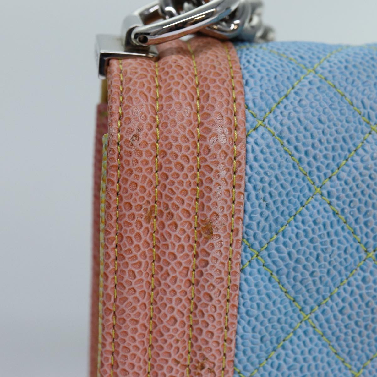 CHANEL Matelasse Boy Chanel Chain Shoulder Bag Leather Rainbow CC 71579S