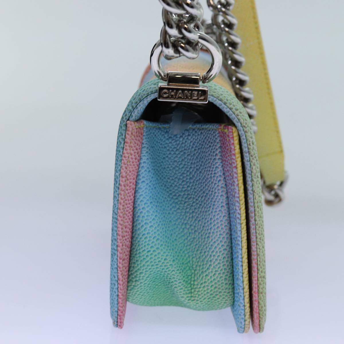 CHANEL Matelasse Boy Chanel Chain Shoulder Bag Leather Rainbow CC 71579S