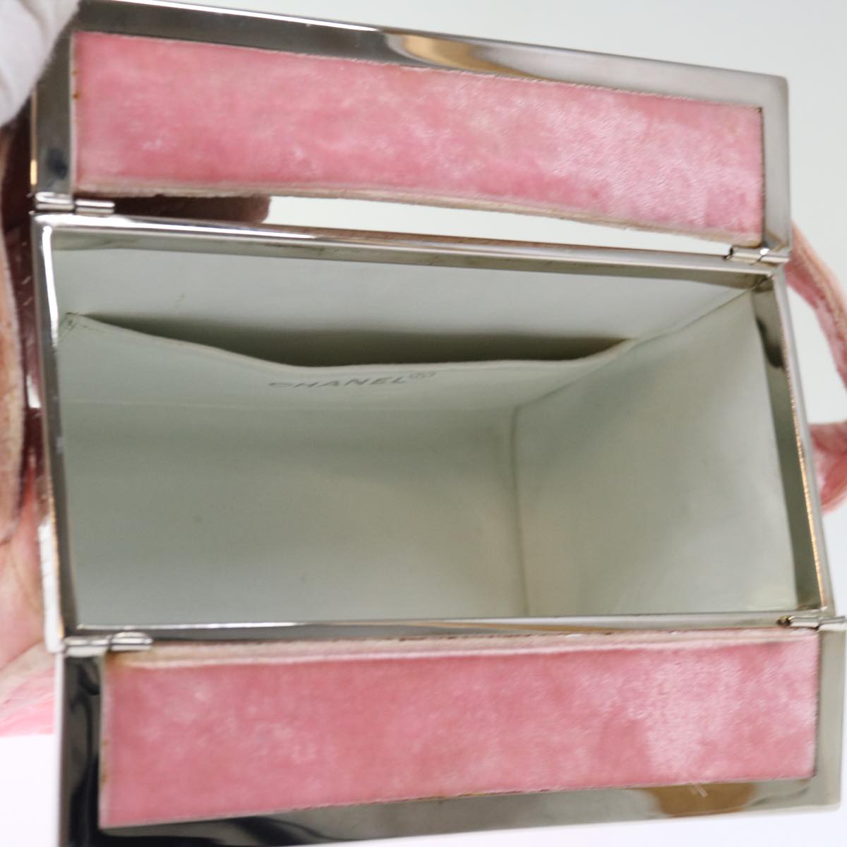 CHANEL Matelasse Hand Bag Velor Pink CC 71634A