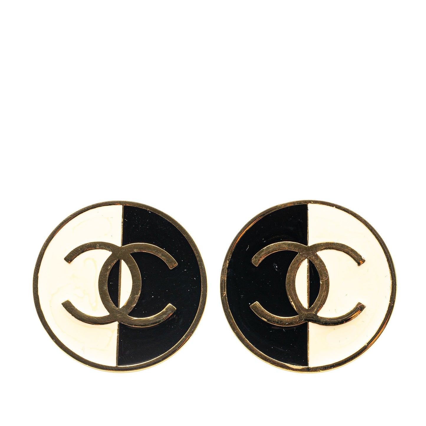 Gold Chanel Gold Plated CC Clip on Earrings