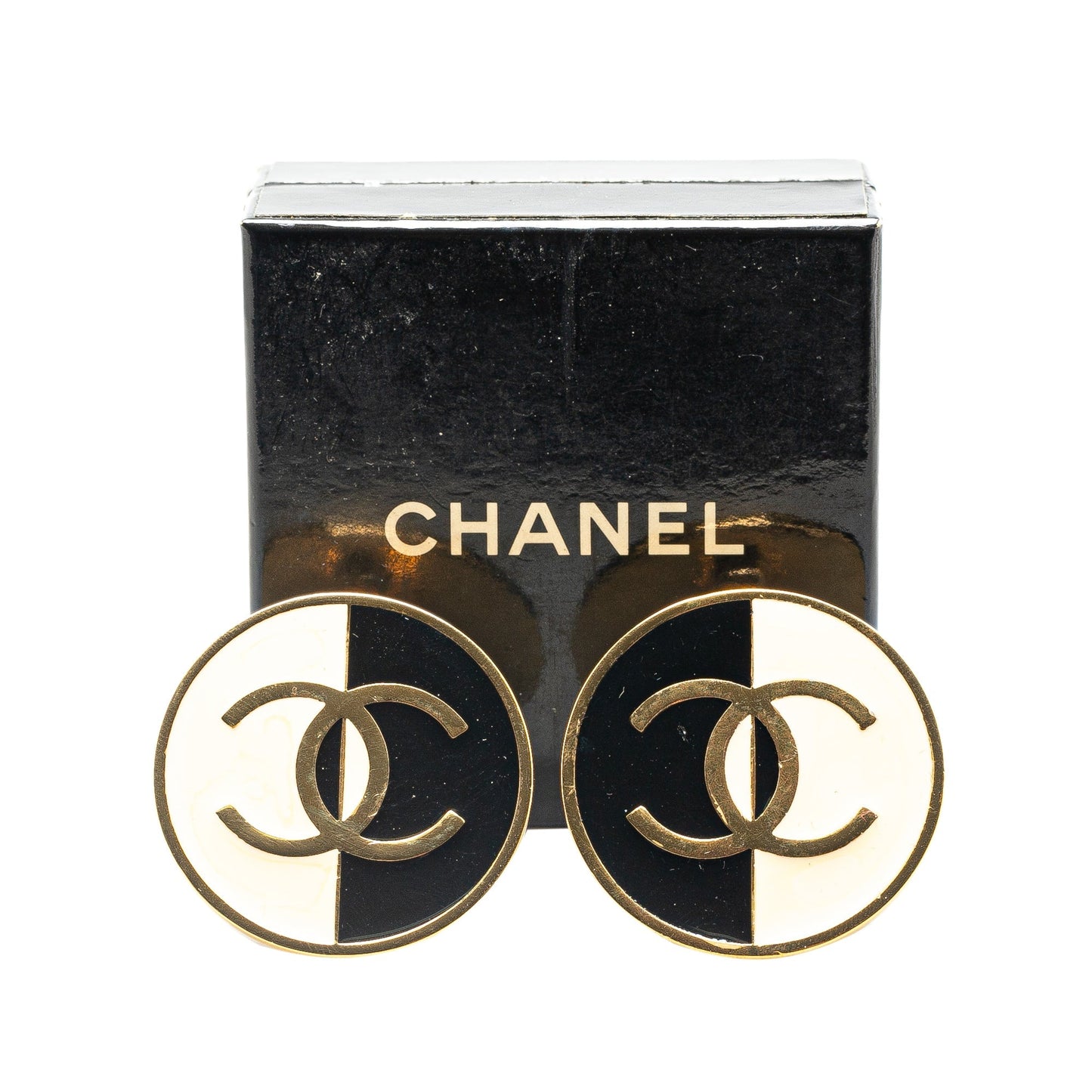 Gold Chanel Gold Plated CC Clip on Earrings