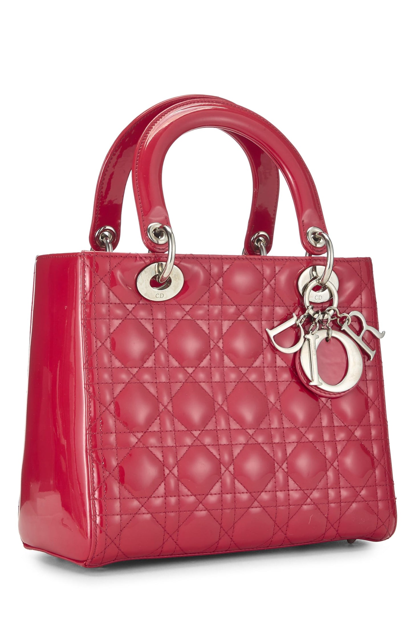 Dior, Red Patent Leather Lady Dior Medium, Pink