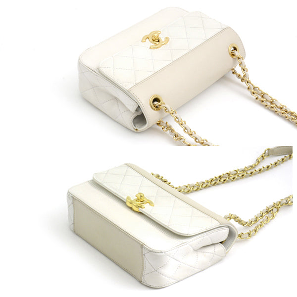 Chanel Calf Leather Coco Mark Chain Shoulder Bag