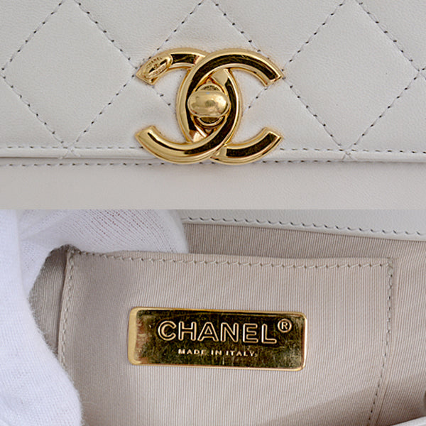 Chanel Calf Leather Coco Mark Chain Shoulder Bag