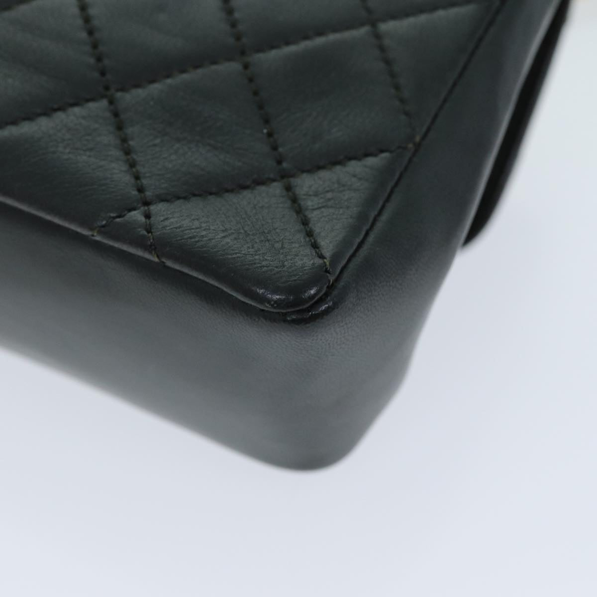 CHANEL Mini Matelasse Turn Lock Chain Bag Lamb Skin Black CC 72435A