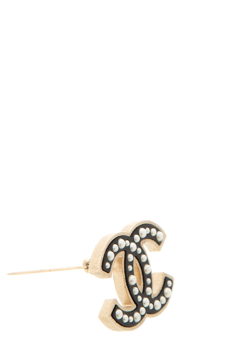 Chanel 2016 "Pearl Dot" Black & Pearl Brooch