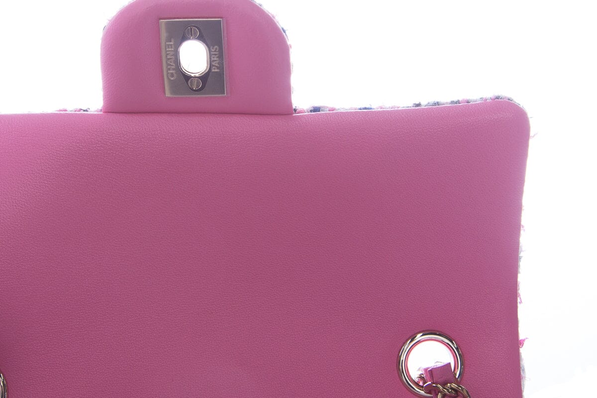 Chanel Pink Tweed Mini Flap Handbag