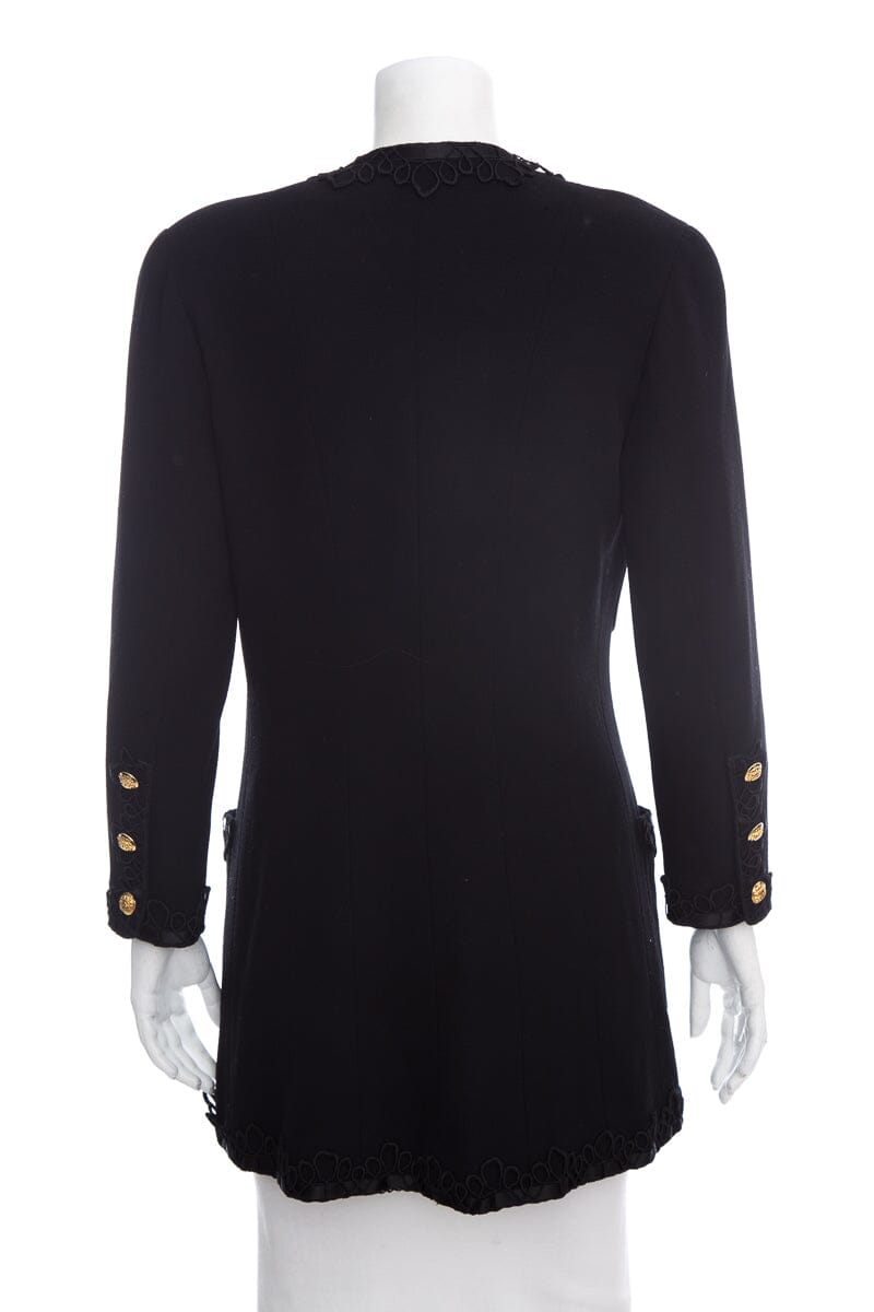 Chanel Boutique Vintage Black Lace Detail Jacket SZ 40