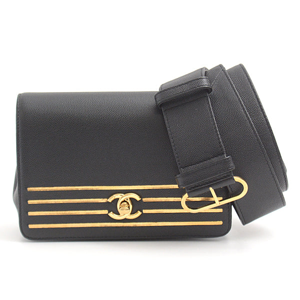 Chanel Caviar Skin Waist Bag Black