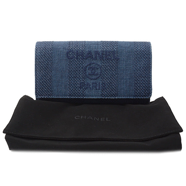 Chanel Nylon Canvas Calfskin Doville Flap Wallet