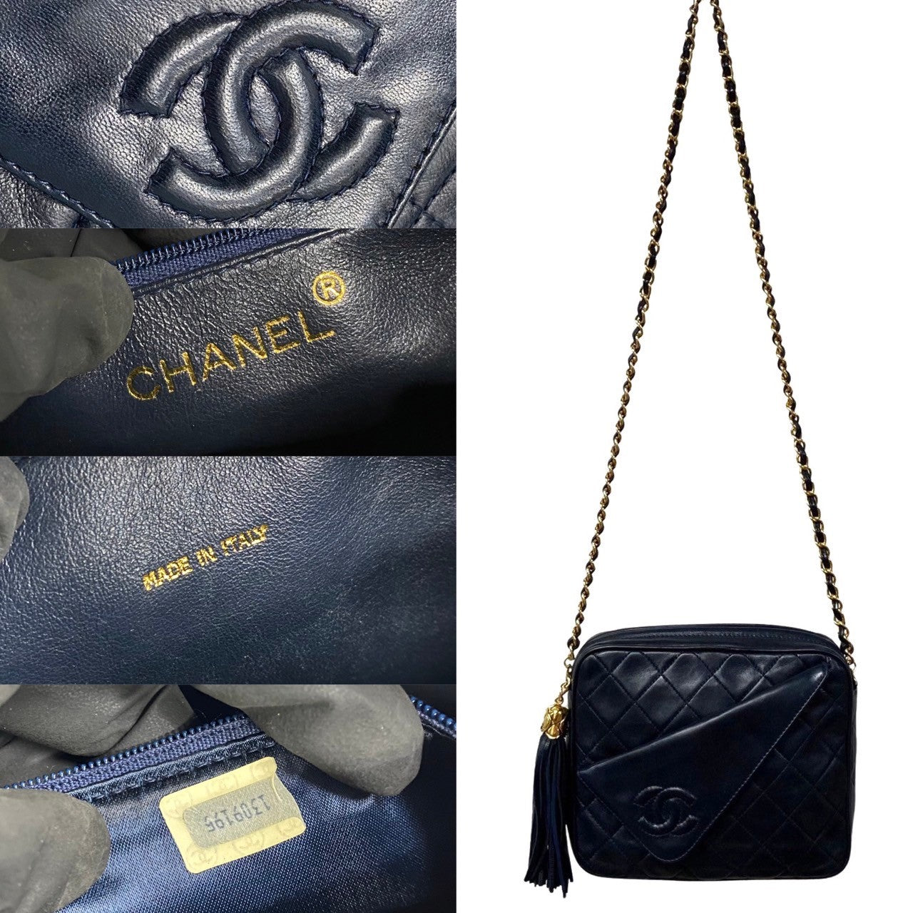 Chanel CC Quilted Leather Tassel Camera Bag Leather Crossbody Bag