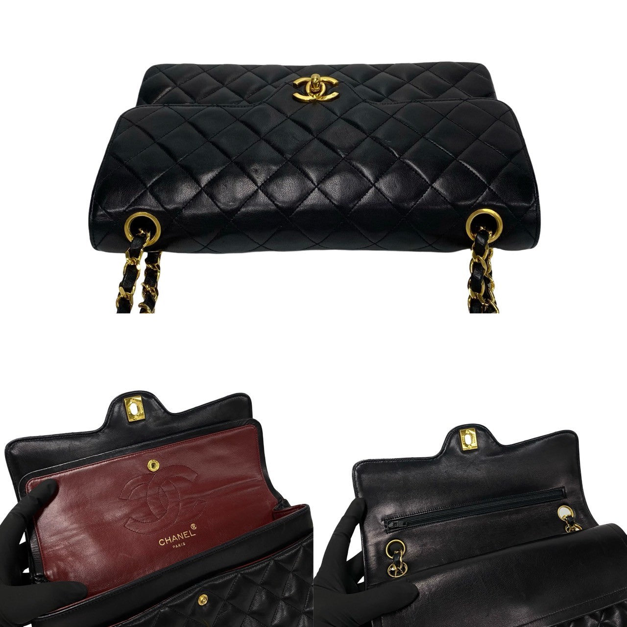 Chanel Medium Classic Double Flap Bag Leather Crossbody Bag