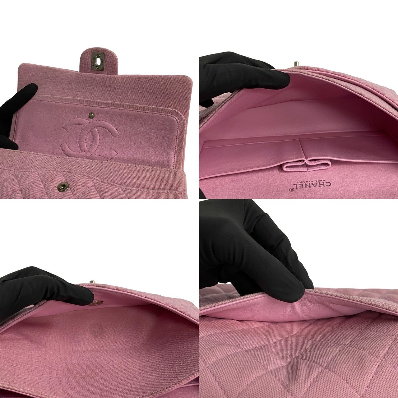 Chanel Medium Classic Double Flap Bag Cotton Crossbody Bag in New Condition