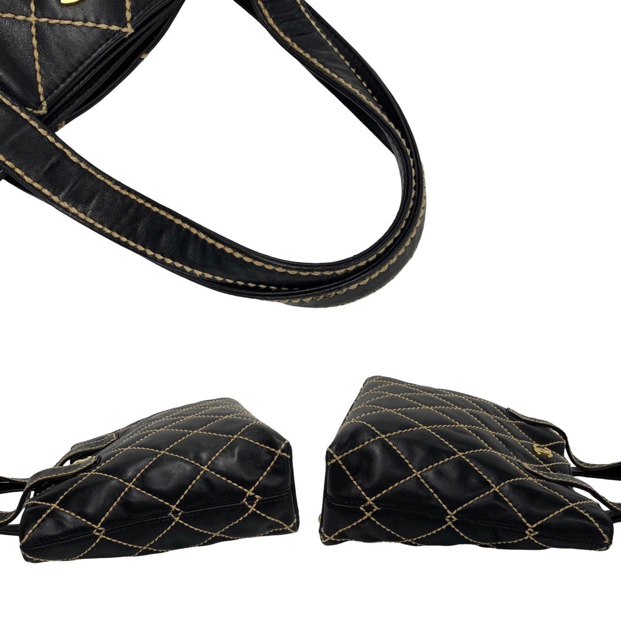 Chanel Matelasse Wild Stitch Coco Mark Leather Tote Bag Leather Tote Bag 36651