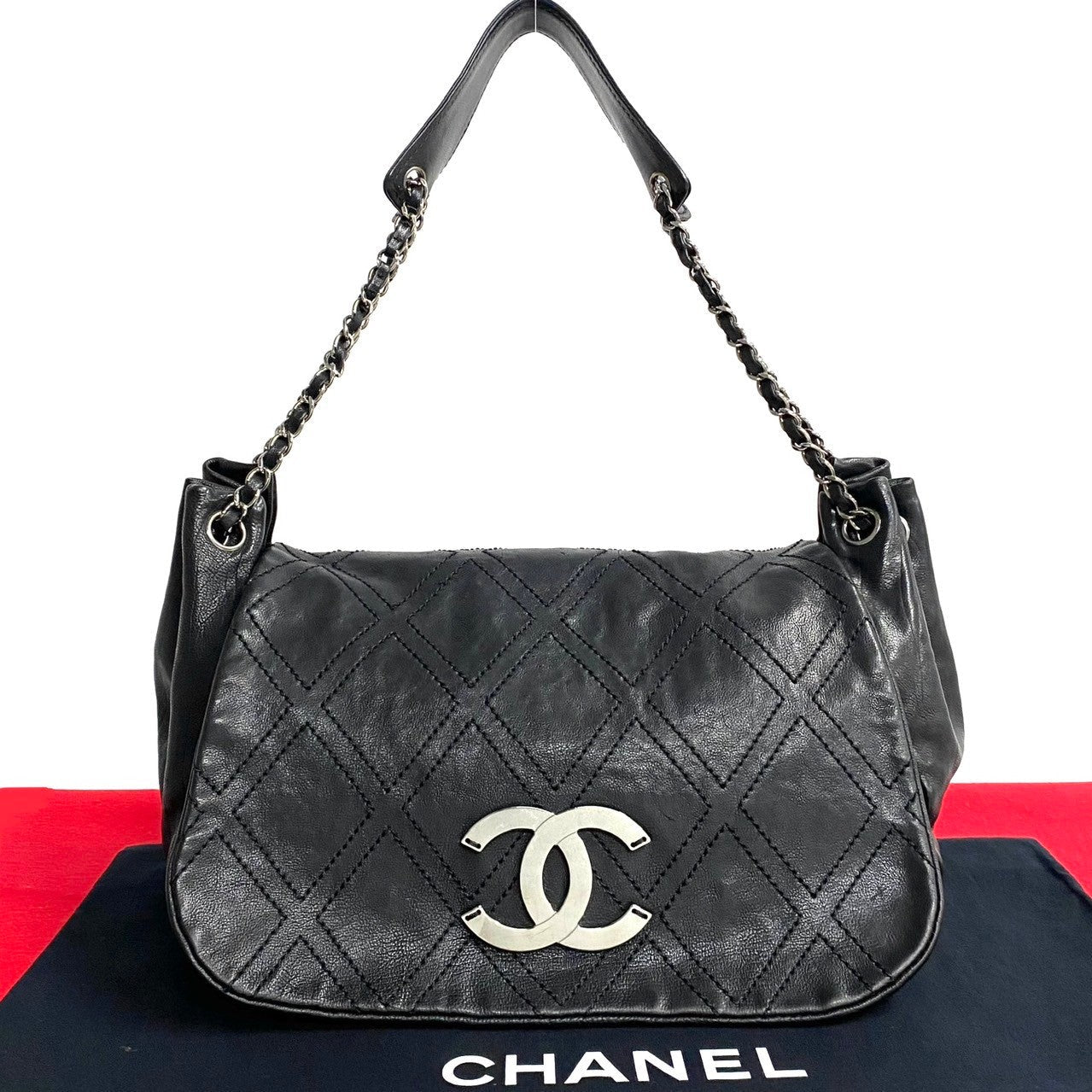 Chanel CC Quilted Leather Shoulder Bag Leather Crossbody Bag