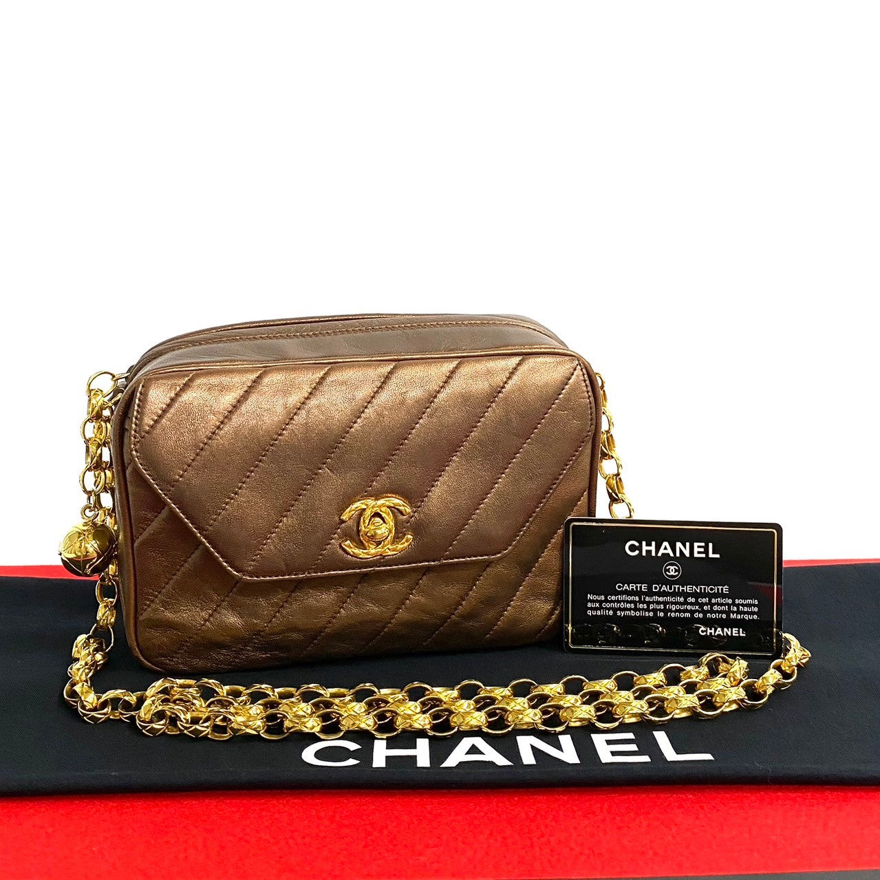 Chanel Quilted Leather Chain Crossbody Bag Leather Crossbody Bag