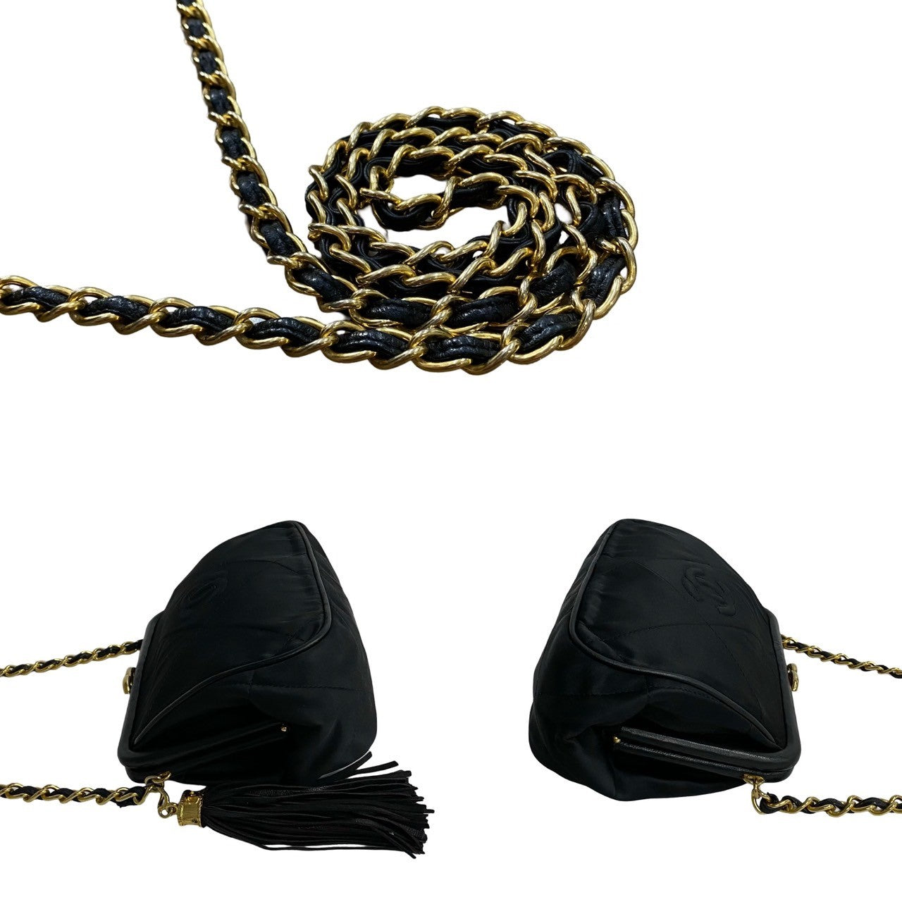 Chanel Quilted Satin Clasp Crossbody Bag Canvas Crossbody Bag