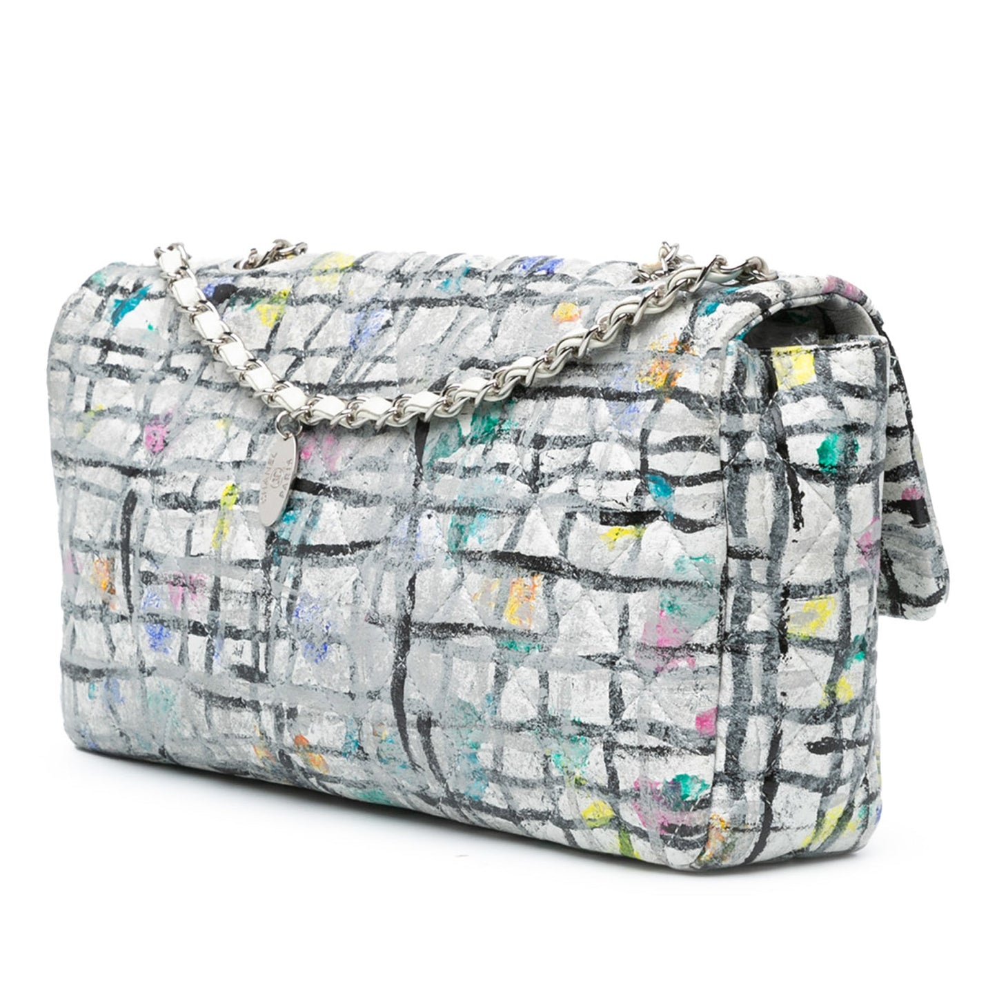 Chanel Sac Medium Calfskin Hand Painted Graffiti Flap