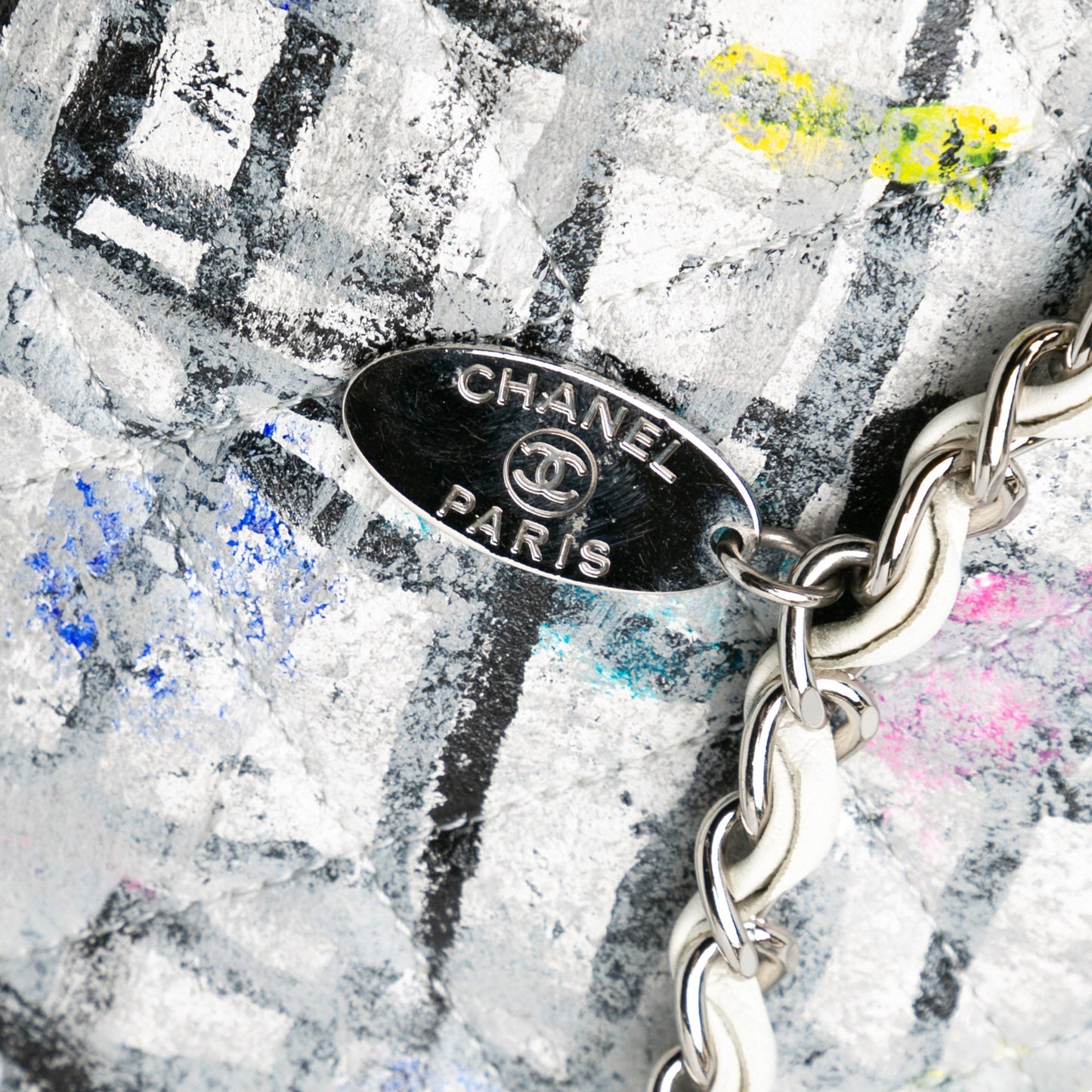 Chanel Sac Medium Calfskin Hand Painted Graffiti Flap