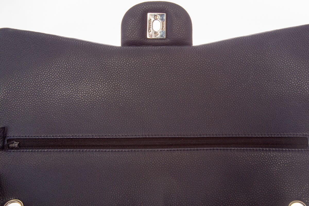 Chanel Midnight Double Flap Caviar Maxi SHW Handbag