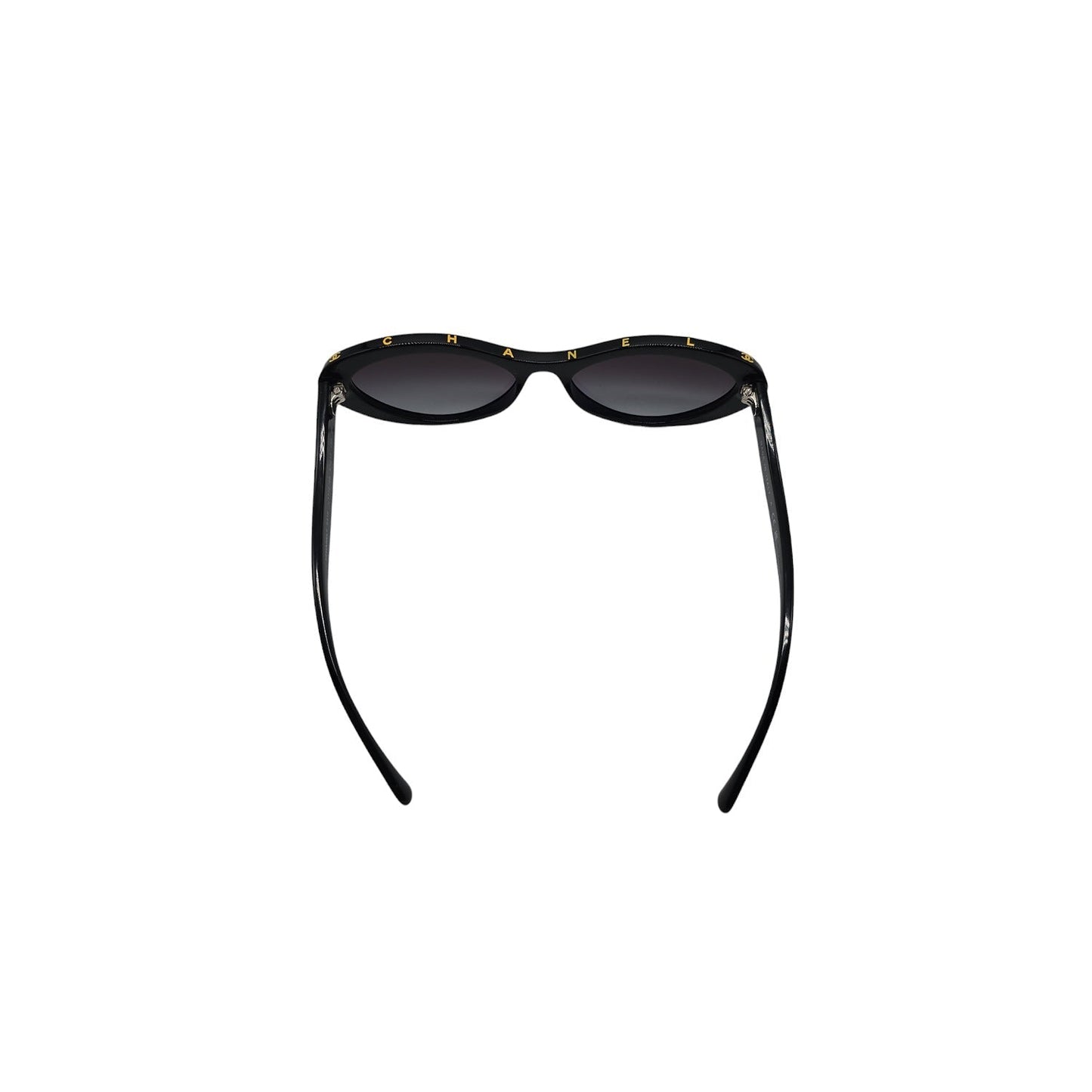 Chanel 5416 Black and Gold Oval Sunglasses