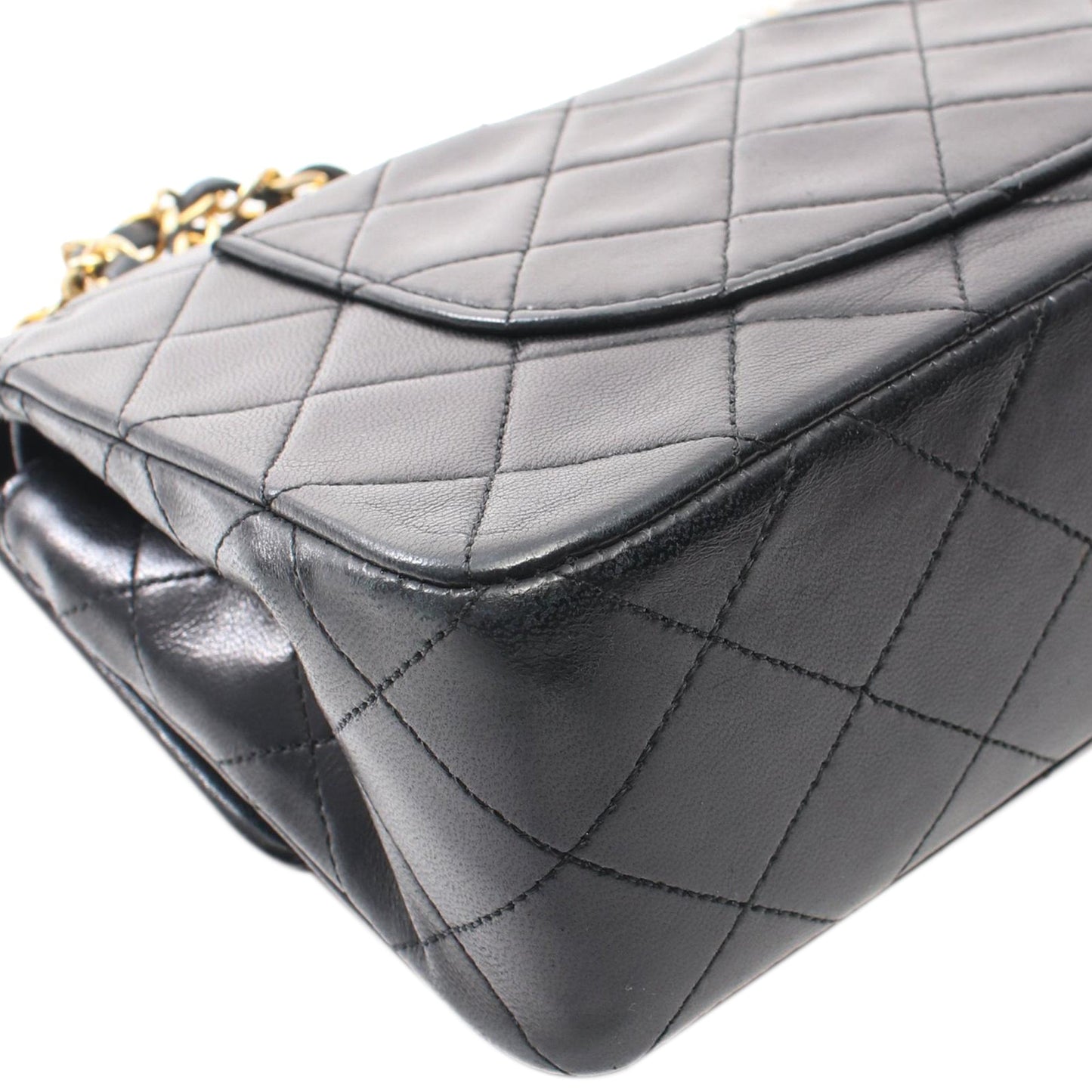 Black Chanel Small Classic Lambskin Double Flap Shoulder Bag