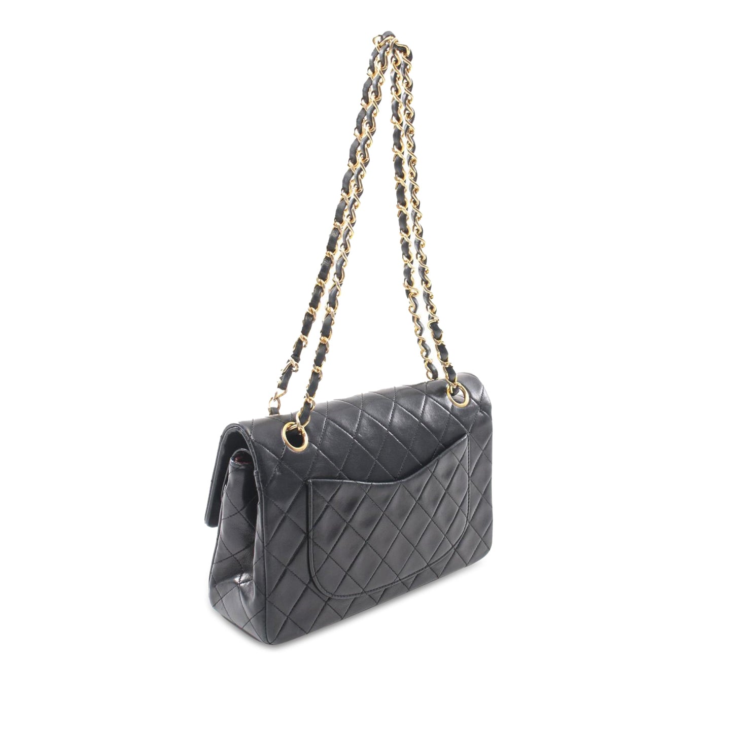 Black Chanel Small Classic Lambskin Double Flap Shoulder Bag