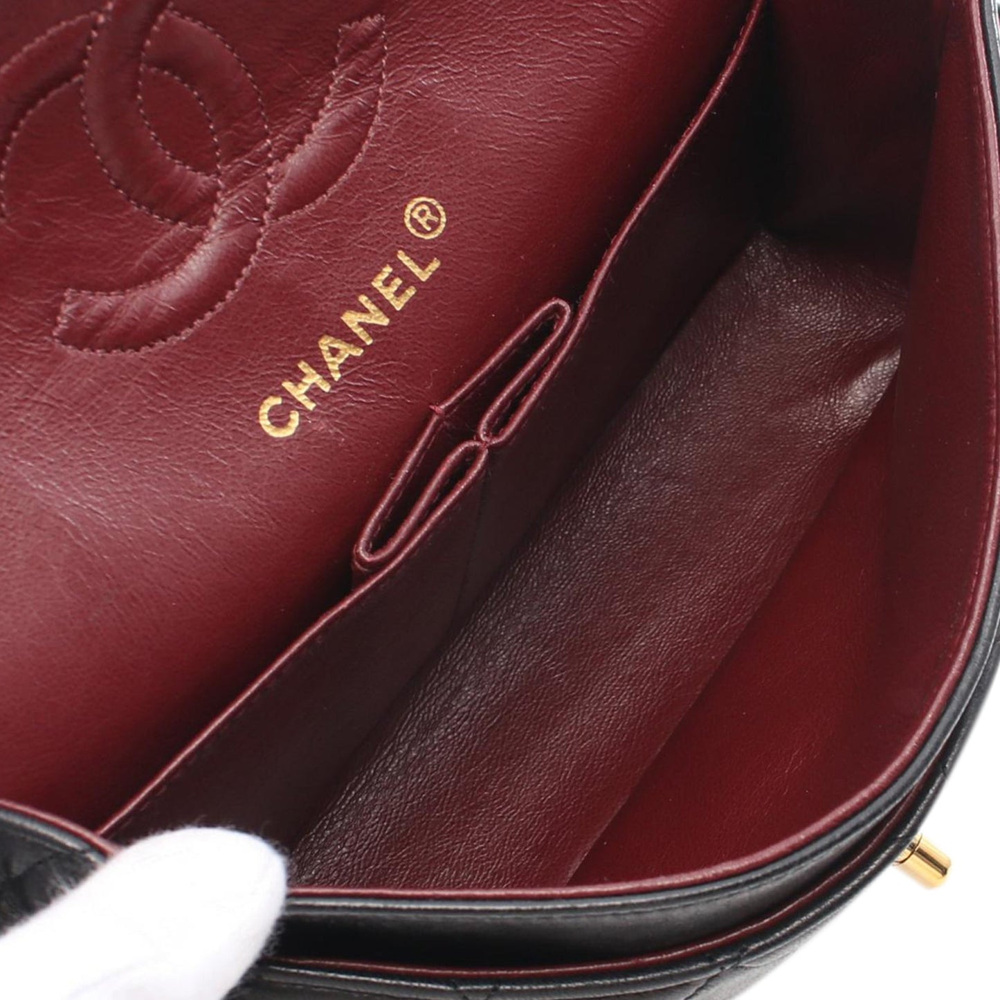 Black Chanel Small Classic Lambskin Double Flap Shoulder Bag