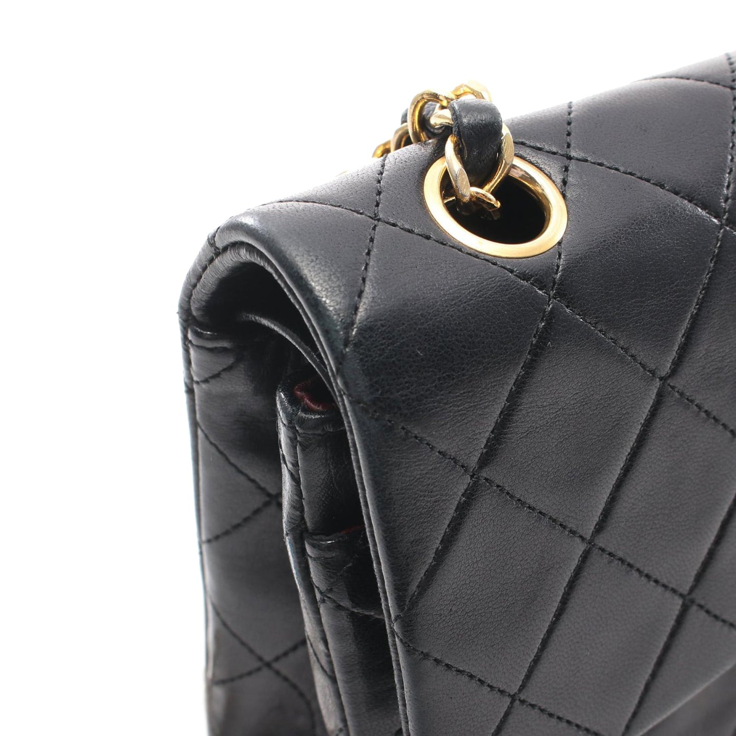 Black Chanel Small Classic Lambskin Double Flap Shoulder Bag