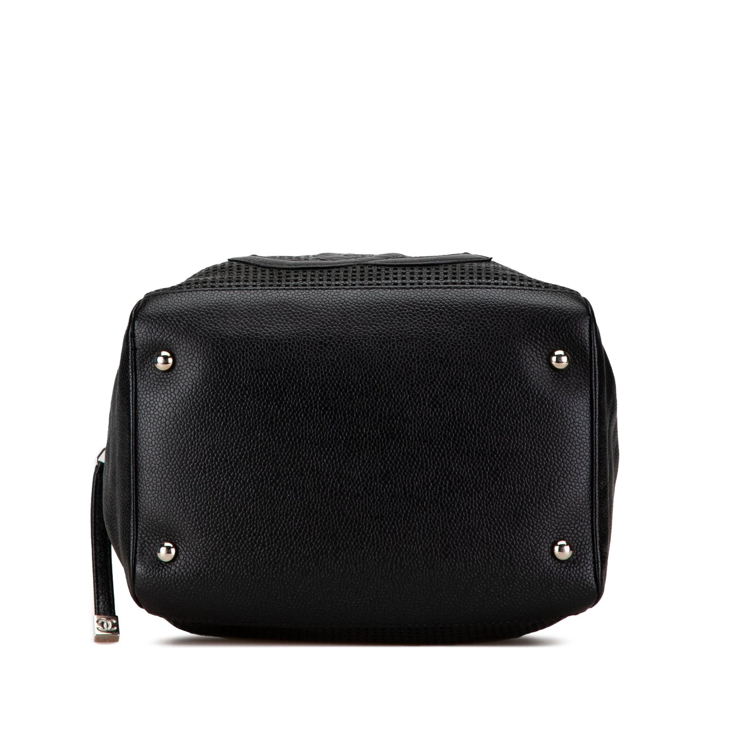 Black Chanel CC Perforated Caviar Bowler Bag