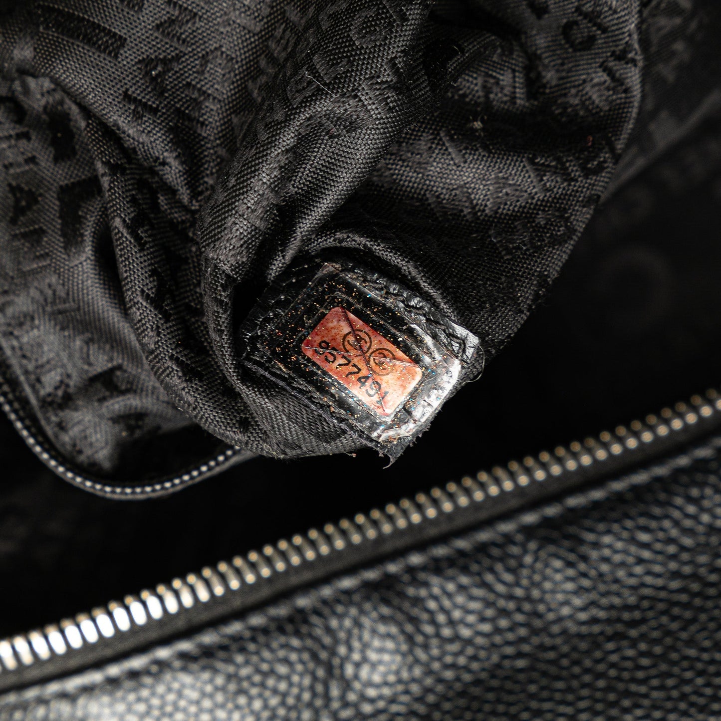 Black Chanel CC Perforated Caviar Bowler Bag