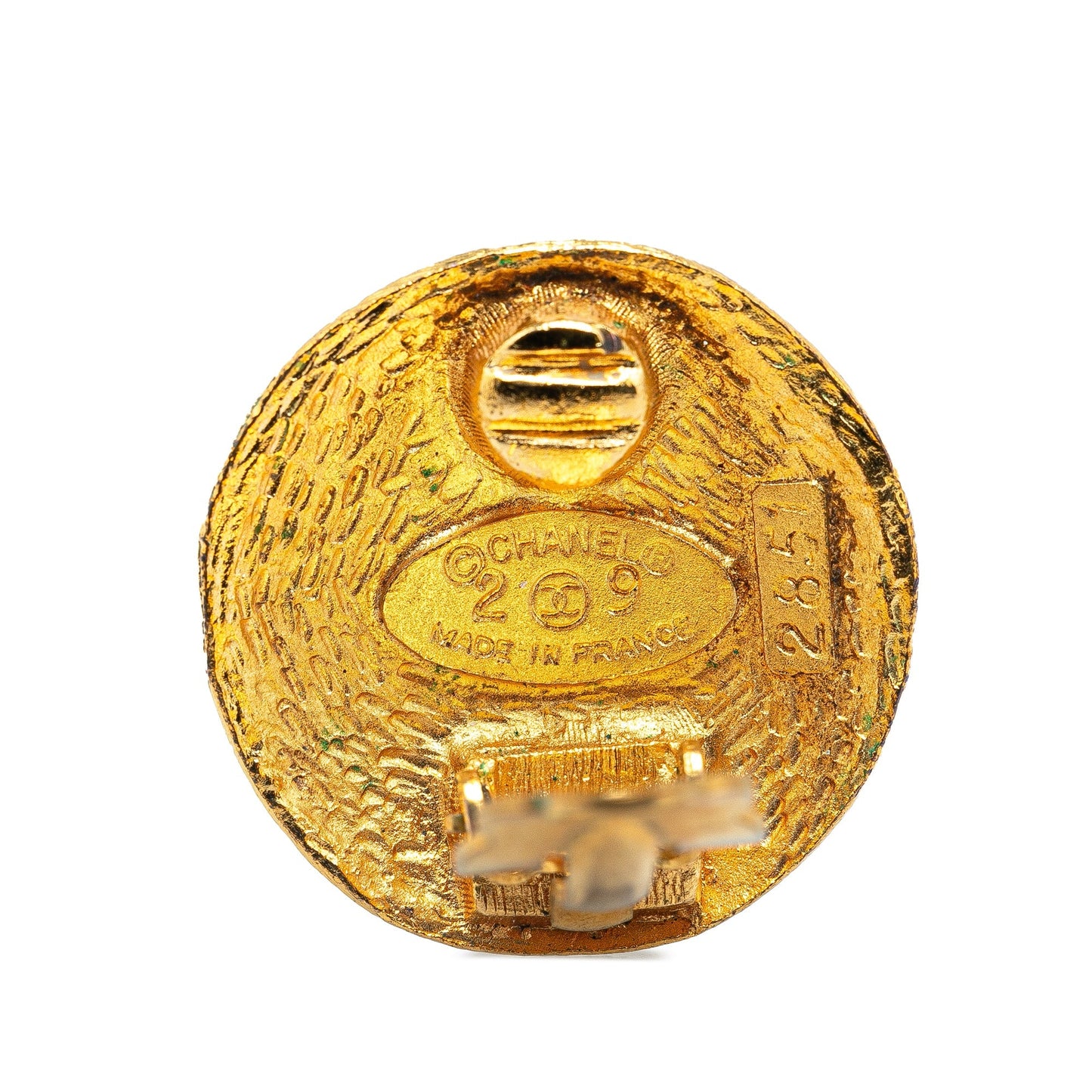 Gold Chanel Gold Plated CC Clip On Earrings