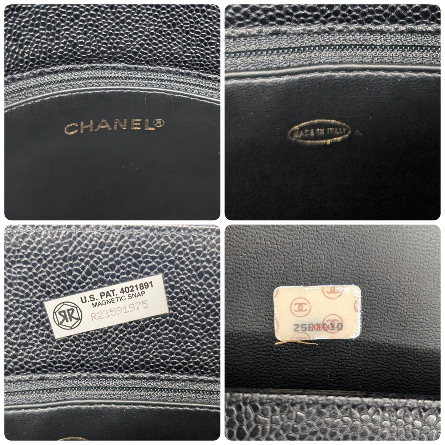 Chanel 90s Black Caviar Triple CC Shopping Tote